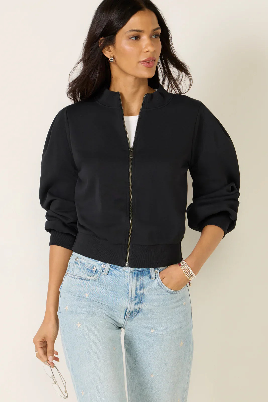 Jaci Puff Zip Up Top
