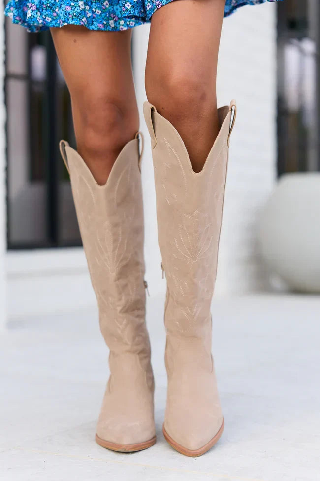 Shania Tan Tall Cowboy Boots