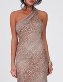 ALLIRA MAXI DRESS NEUTRAL LEOPARD