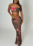 Lavish Lifestyle Print Two Piece Neck Scarf Leopard