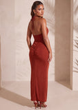 False Dreams Cut Out Maxi Dress Burnt Orange