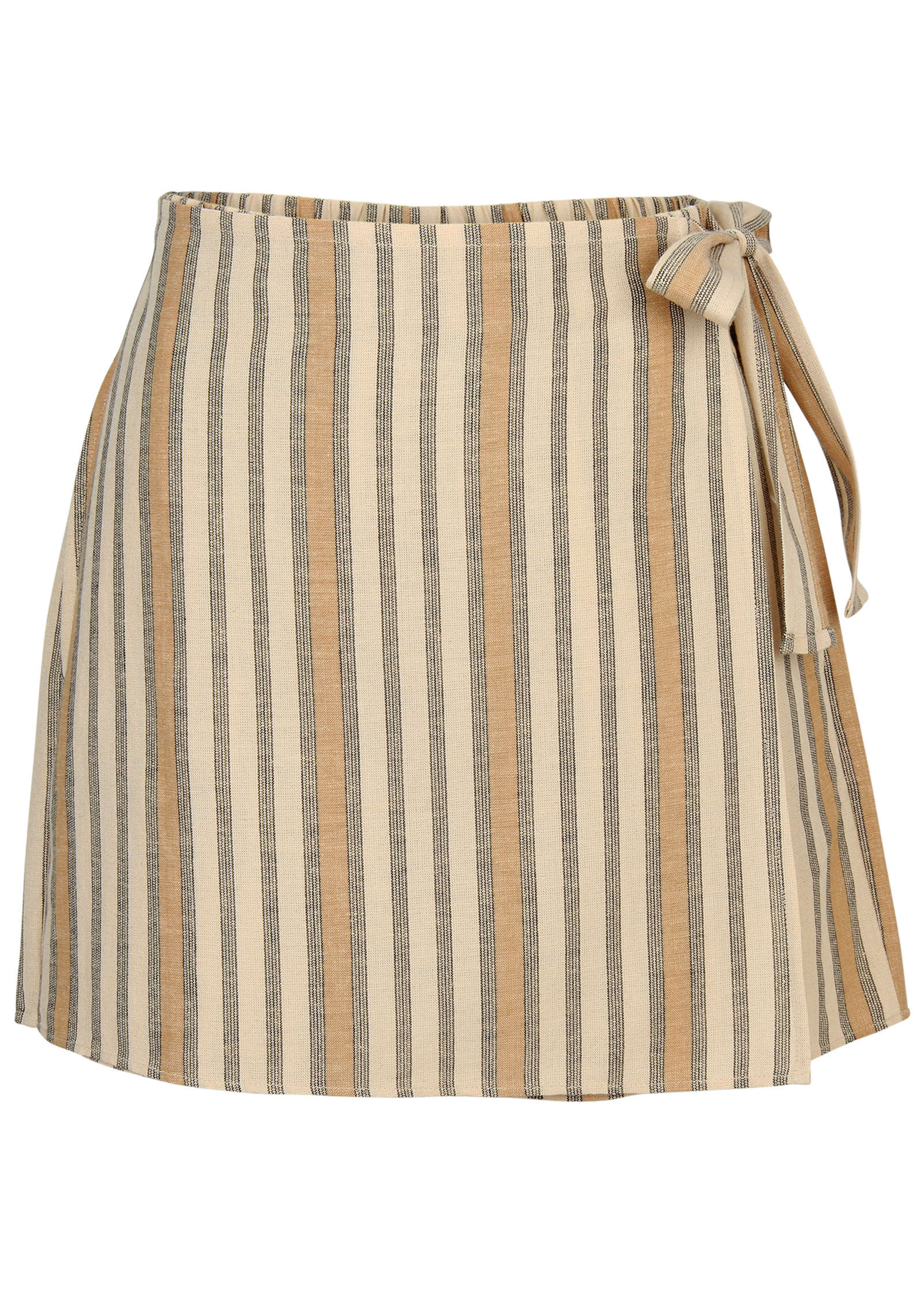 Linen Wrap Skort Tan Combo