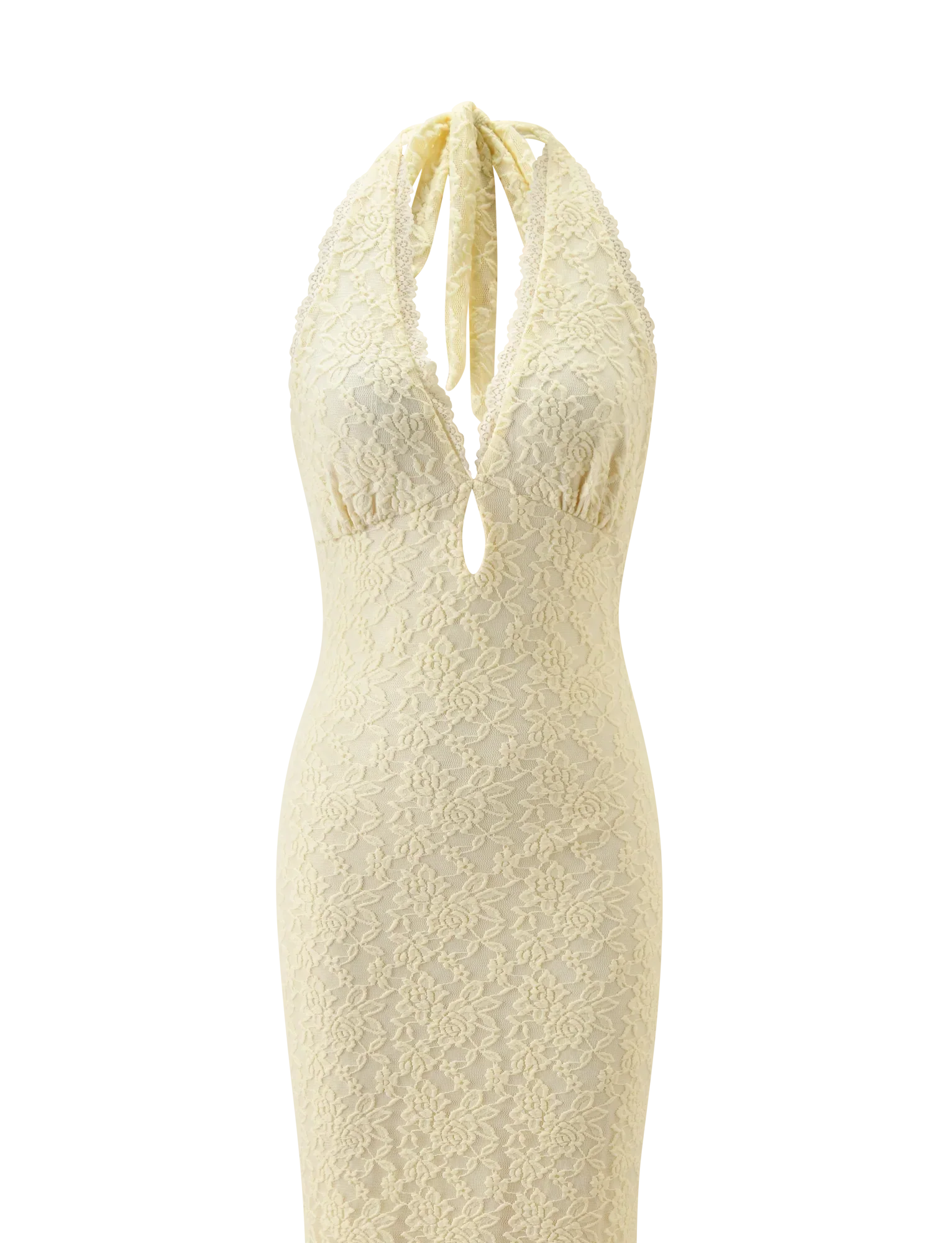 MAVEN LACE MAXI DRESS PASTEL YELLOW