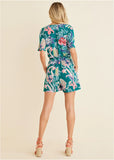 Tie Waist Romper Paradise Floral