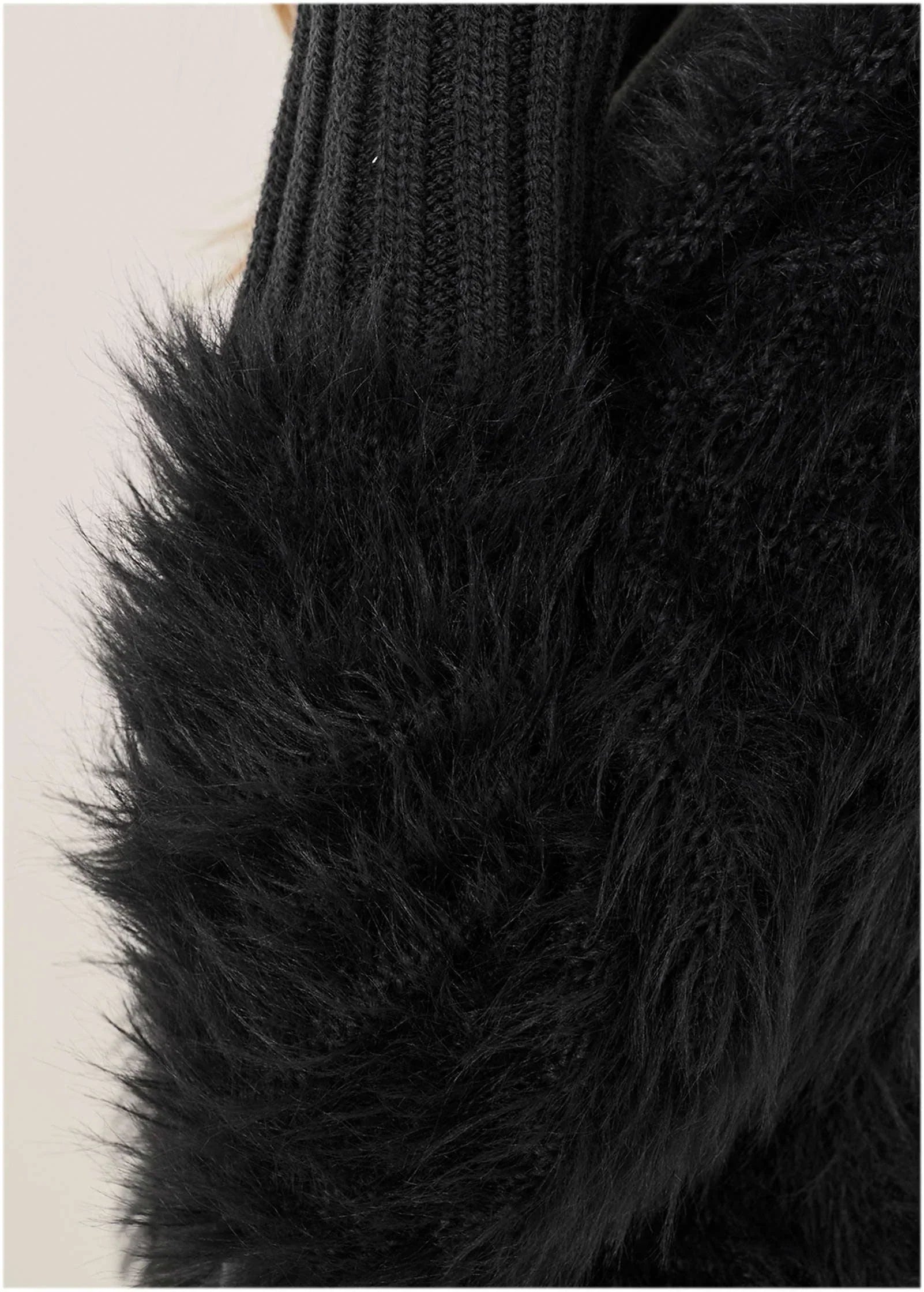 Eyelash Cardigan Jet Black