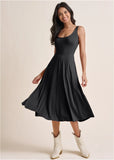 Midi Dress With Pockets Black