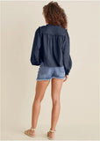 Tassel Long Sleeve Top Navy