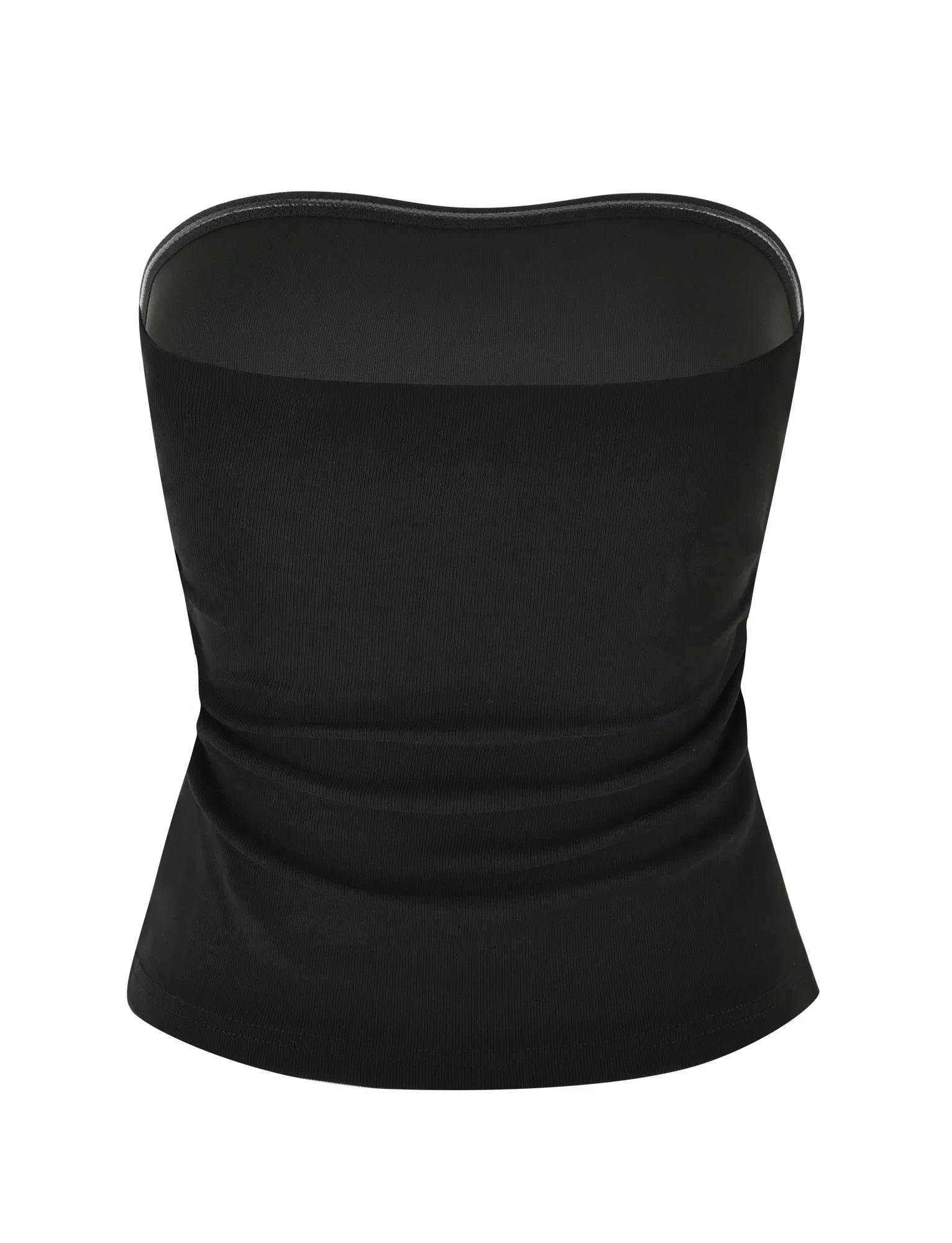 HARRIETT RIB TUBE TOP BLACK