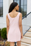 Mindy Pink Heart Gingham Dress