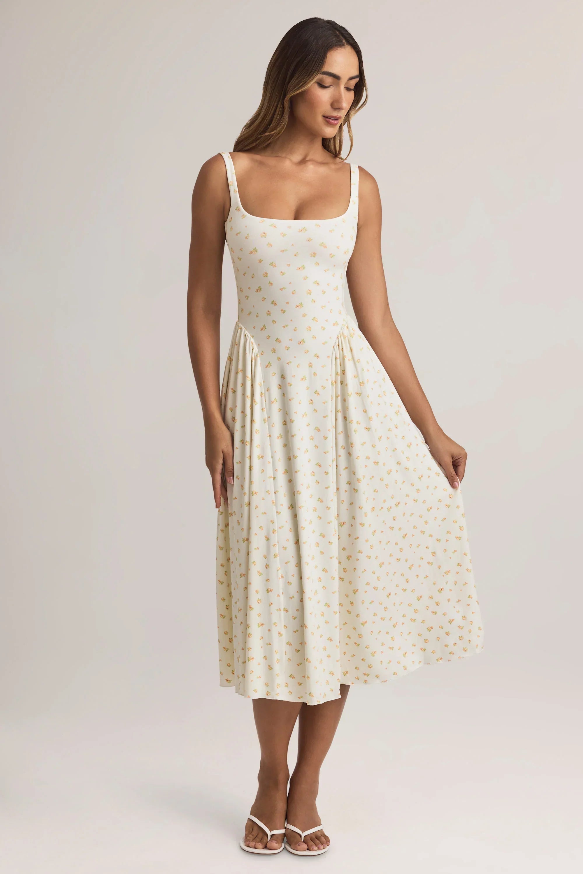 Modal A Line Midaxi Dress in Floral Print