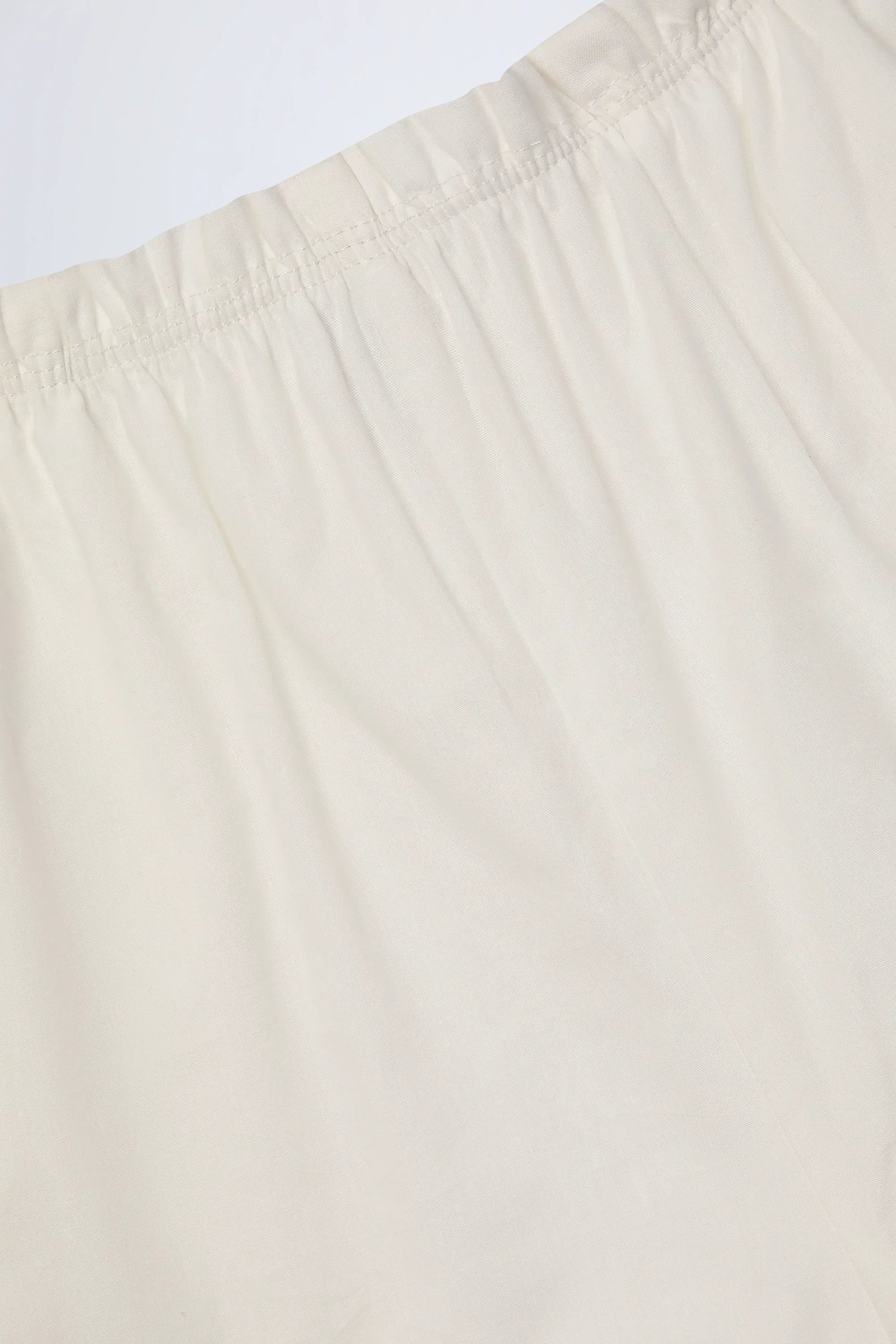 Wide Leg Cotton Poplin Trousers in White