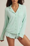 Modal Long Sleeve Pyjama Top in Mint