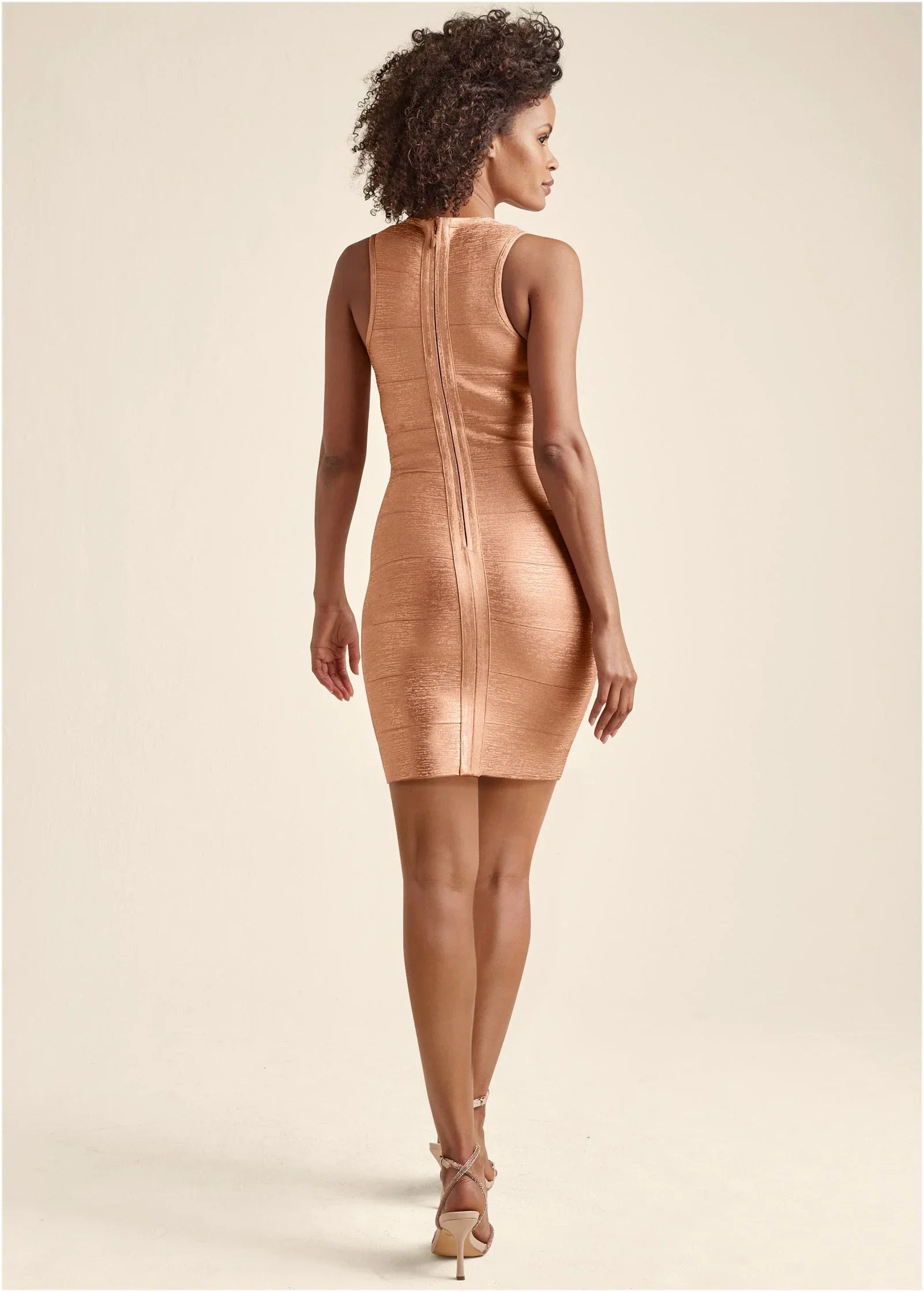 Bandage Mini Dress Rose Gold