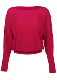 Bling Cold Shoulder Blouse Barberry