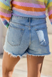 Good Starts Light Wash Distressed Denim Shorts