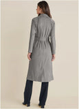 Faux Suede Trench Coat Grey
