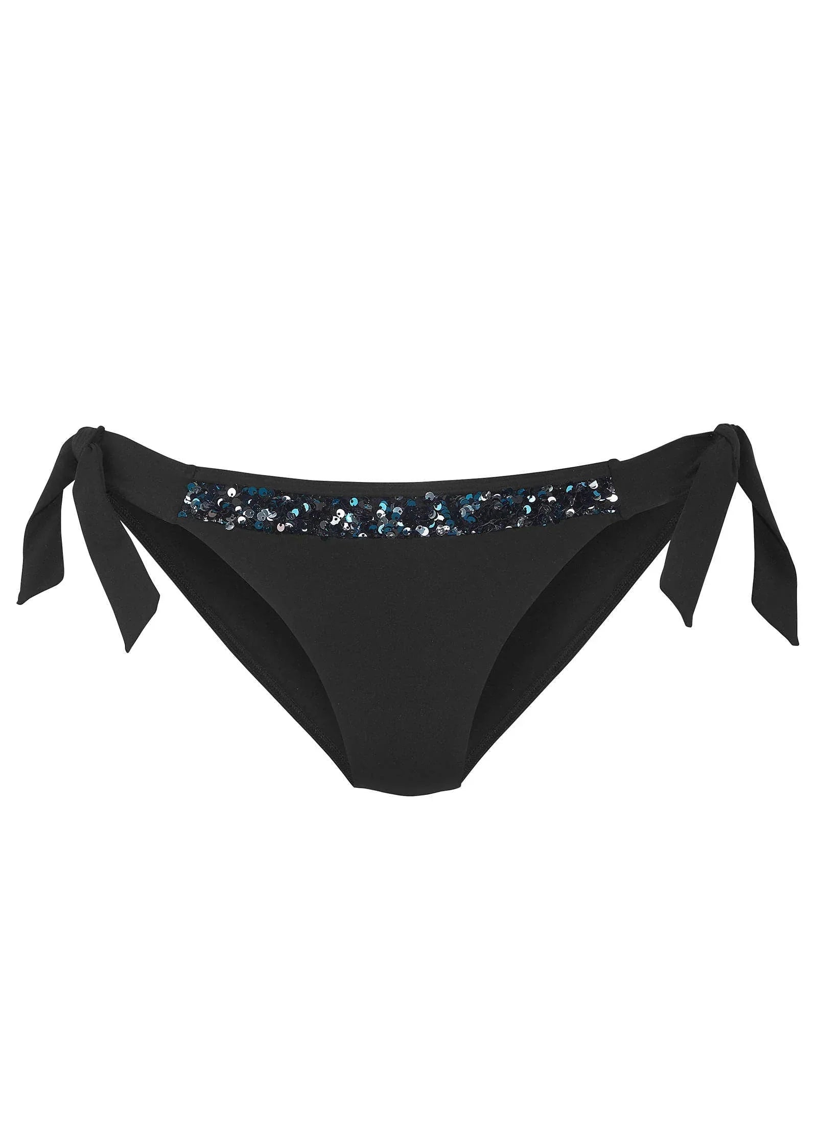 Sequin Tie Side Moderate Bottom Black
