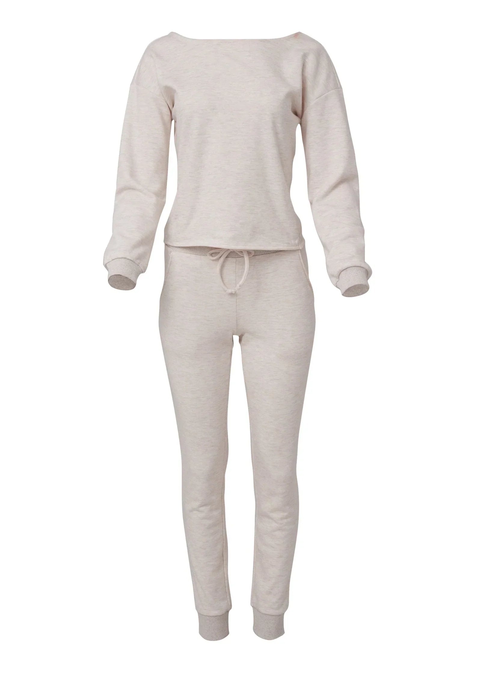 Knot Back Top And Pants Set Vanilla Heather