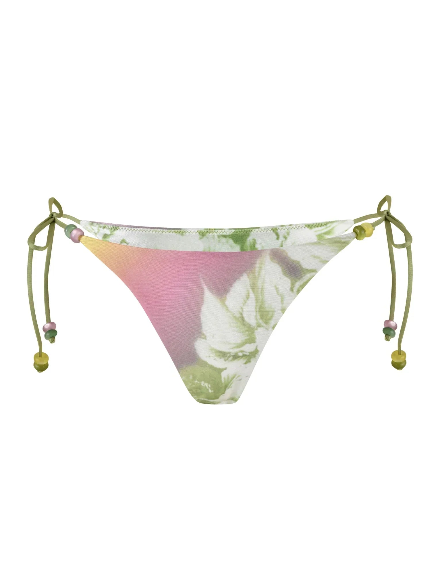 FINLEA BIKINI BOTTOM GREEN FLORAL STRIPE