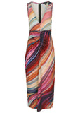 Plunging Maxi Dress Dark Rainbow