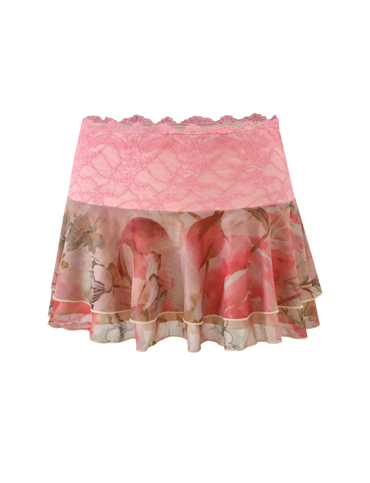 DUNE MESH MINI SKIRT WATERCOLOUR FLORAL