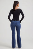 High Rise Flared Jeans in Indigo Wash