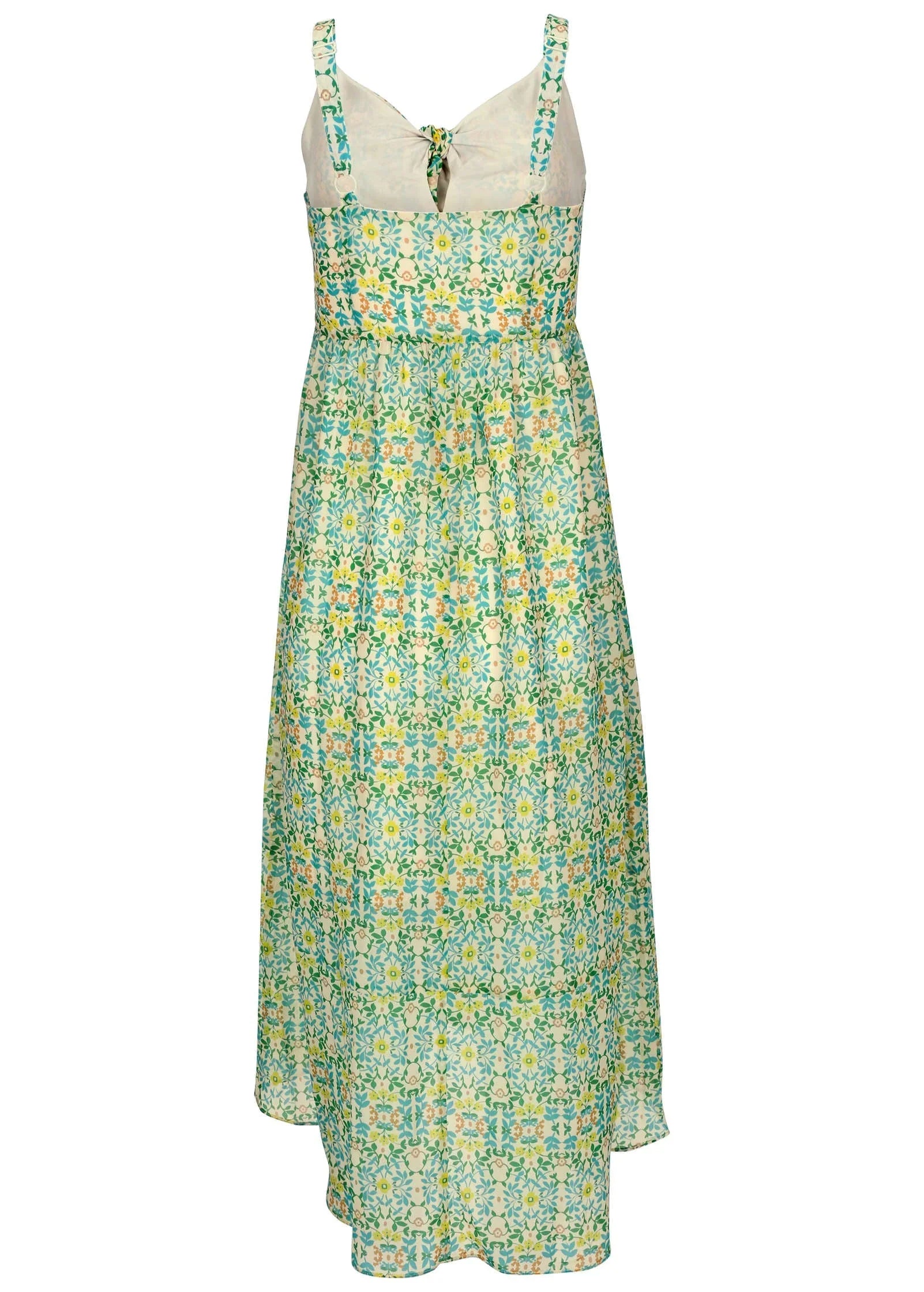 Bow Detail Maxi Dress Balanced Floral Tile