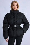 Waterproof Belted Oversized Ski Jacket in Black