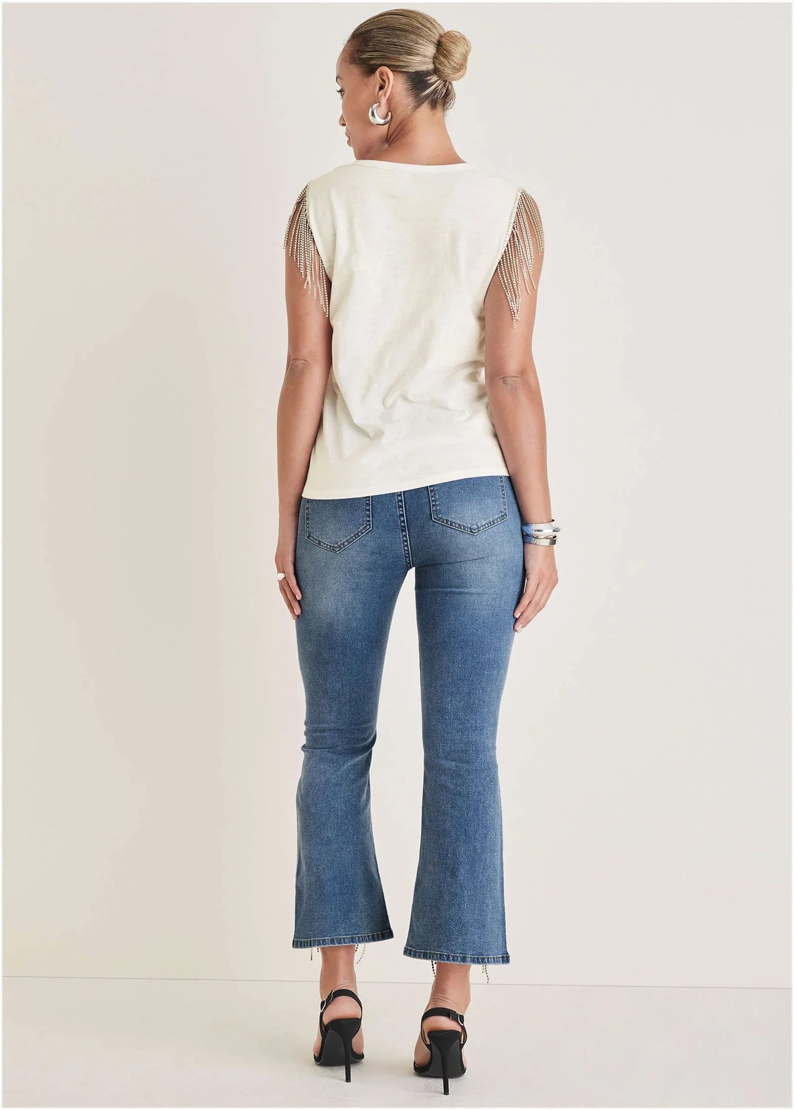 Diamond Fringe Tank Top Cloud Dancer