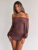 JANINE MINI DRESS CHOCOLATE