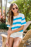 Hailey Blue and White Stripe T Shirt Sweater