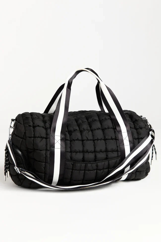 Haylie Active State Black Quilted Duffle Bag SALE