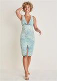 Deep V Dress Acid Wash