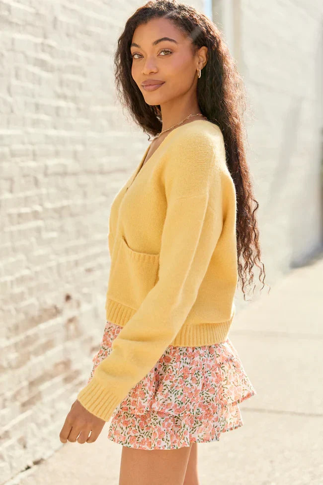 Kathryn Yellow Long Sleeve Cardigan SALE