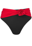 Rosette Bikini Bottom Black Red
