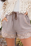 Janie Crochet Trim Stripe Shorts
