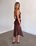 ZINNIA MIDI SKIRT CHOCOLATE