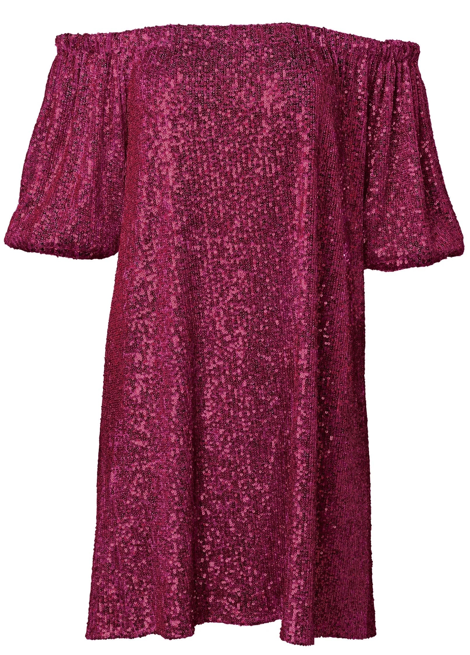 Sequin Off The Shoulder Dress Red