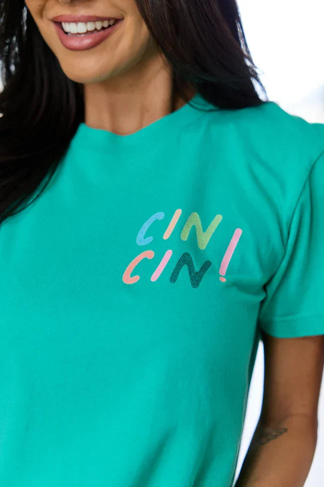 Cin Cin Green Graphic Tee