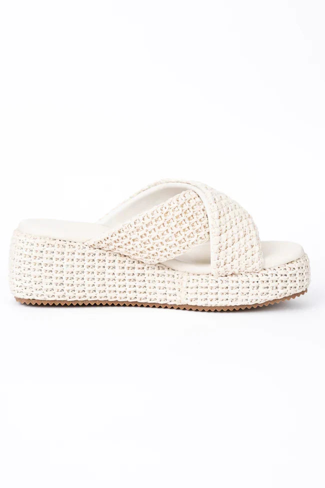 Clementine Ivory Cross Platform Sandals