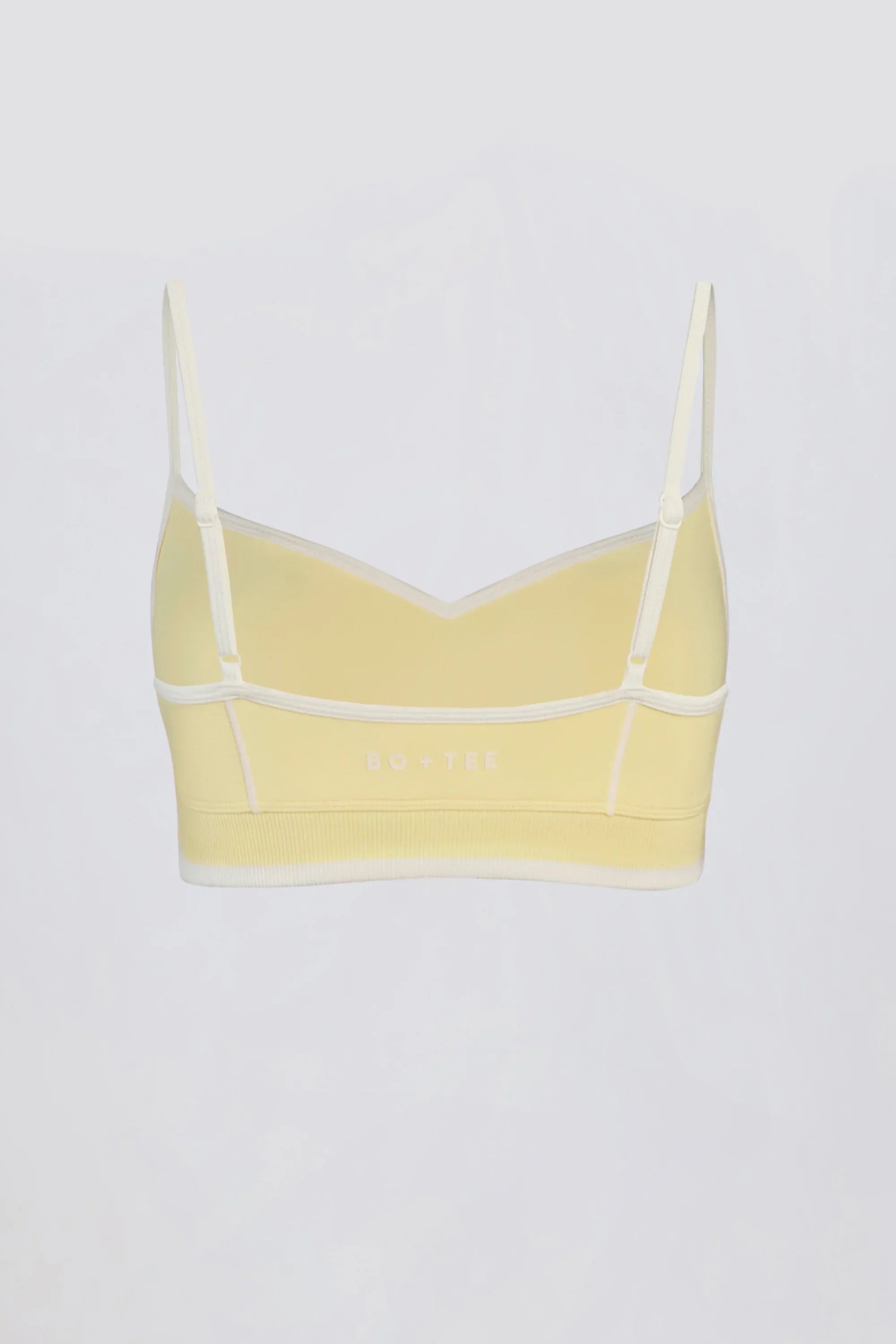 Soft Active Sweetheart Neck Contrast Sports Bra in Lemon