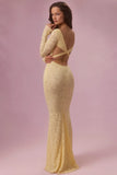 Lace Long Sleeve Maxi Dress in Butter