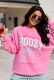 Red White Boozy Pink Graphic Sweatshirt