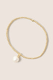 Classic Gold 2mm Bracelet w Pearl