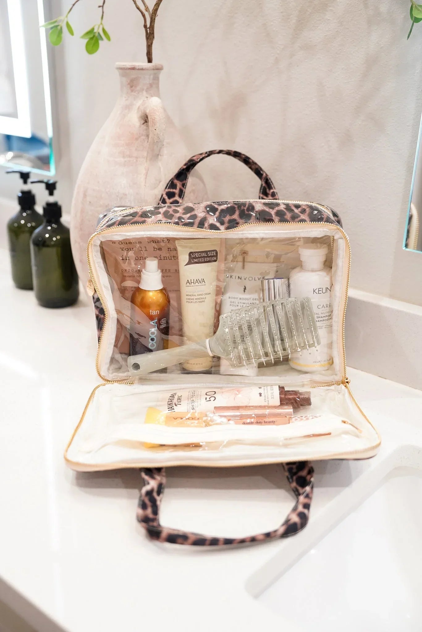 KenzKustomz Clear Coat Toiletry Case Leopard