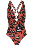 Barbados One Piece Foiled Painterly Floral