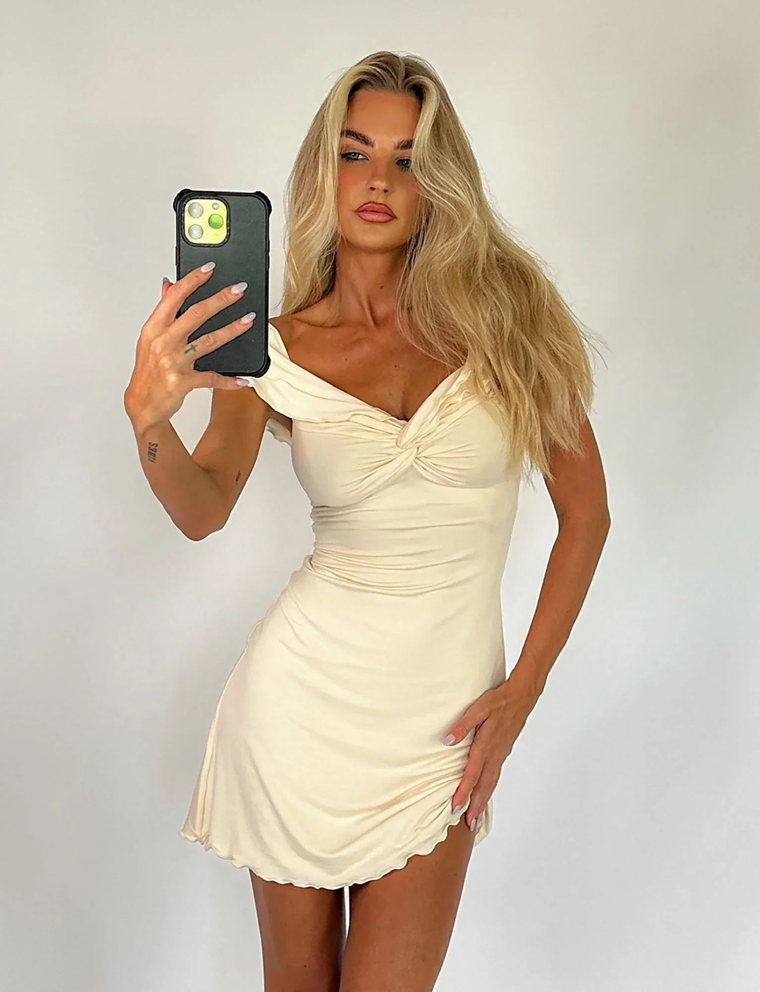 DENALI MINI DRESS WHITE BONE