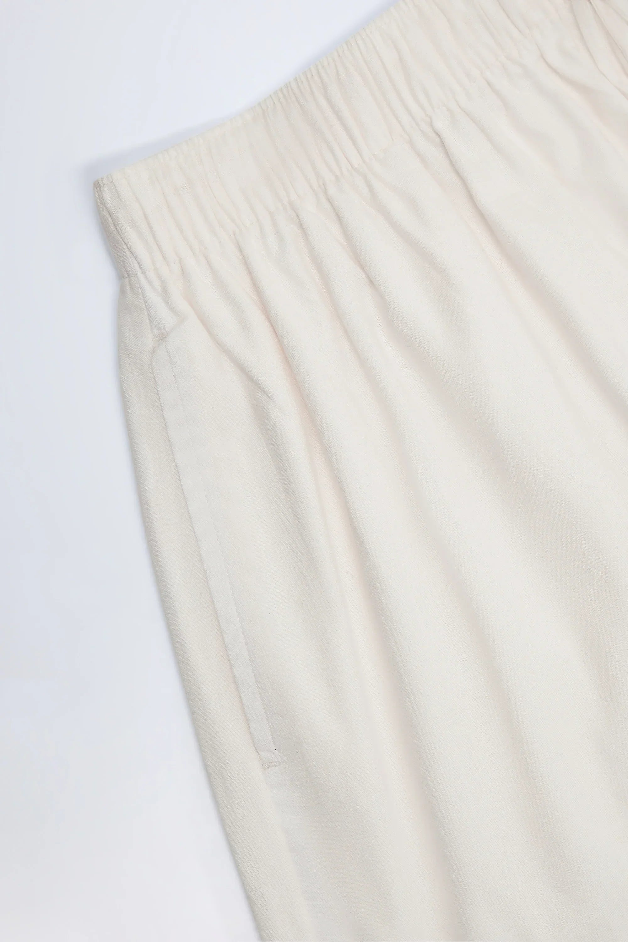 Tie Front Cotton Poplin Shorts in White