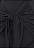 Tie Waist Detail Mini Dress Jet Black