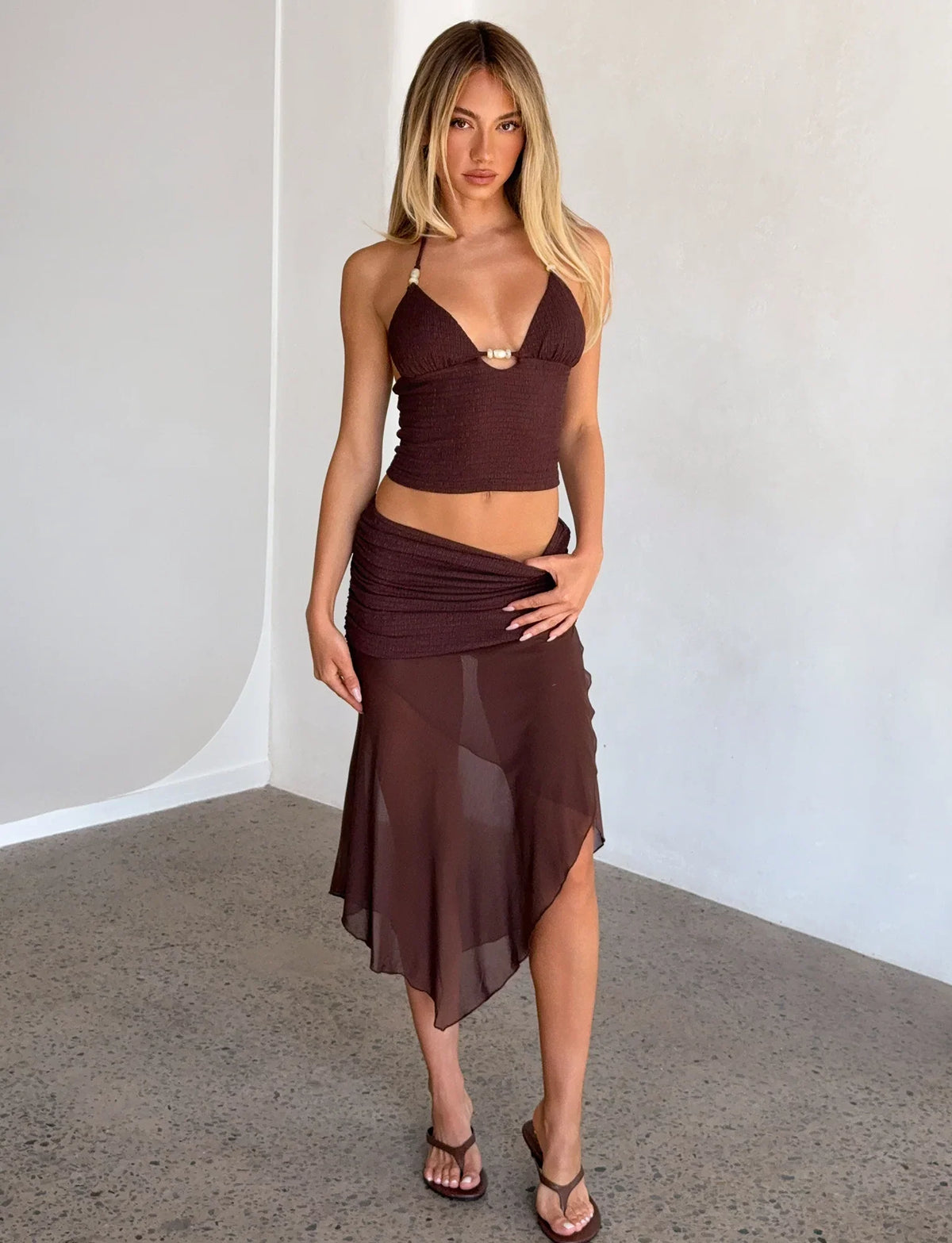 ZINNIA MIDI SKIRT CHOCOLATE